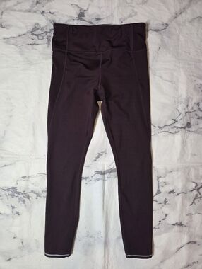 Athleta Burgundy Run Free Cropped Leggings